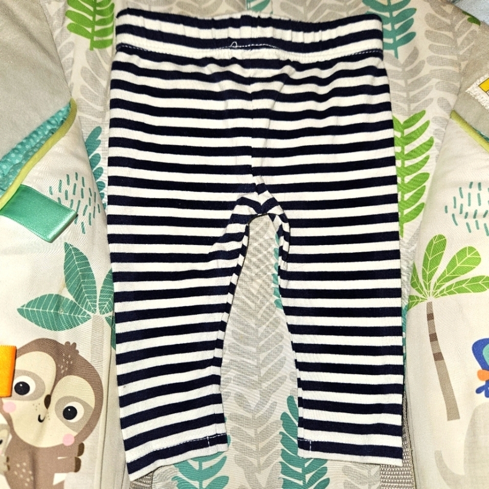 3/$6 Navy and White Striped Baby Pants​ - Picture 2 of 3